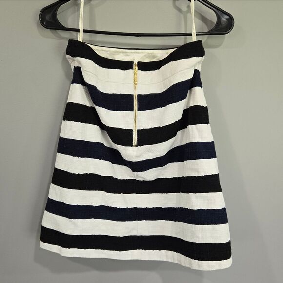 🐢 Kate Spade Skirt The Rules! Black white and navy lined skirt.  Size 2. - Picture 3 of 9